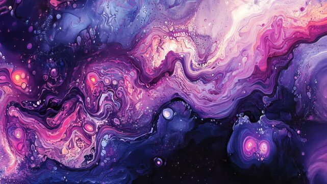 Vibrant cosmic waves: a mesmerizing flow of celestial paint explosions in motion