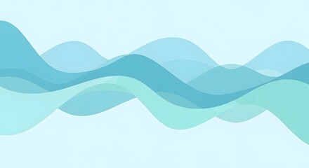 Fototapeta premium Abstract Blue and Green Wave Background with Flowing Water Concept