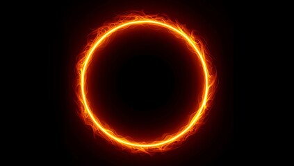 Naklejka premium Fiery Ring of Light in Darkness