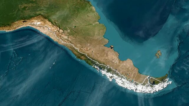 Chile Country Map with Flag Animation 00:15