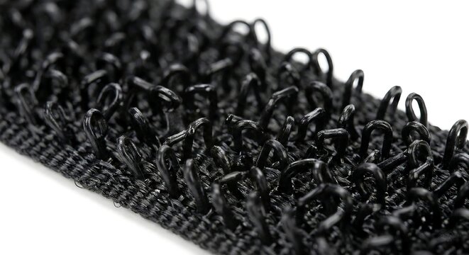 Extreme Macro of Black Velcro Hook Surface Detail