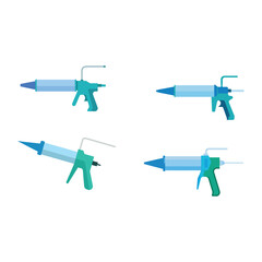 Sealant gun flat vector icon for home repair construction and diy work