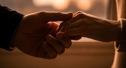 Close-up of two people holding hands, symbolizing connection and support.