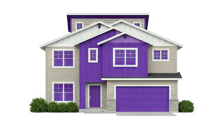 Modern House with Purple Accents