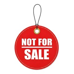 red color not for sale tag.white background
