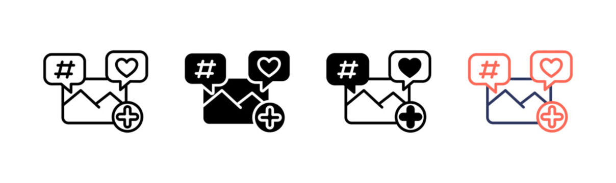 post icon set multiple style collection