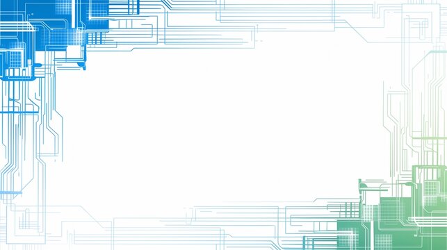 Abstract blue green circuit frame business background
