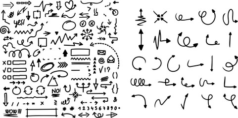 Hand drawn alphabet and numbers set featuring doodle sketch icons, school music notes, and black line art symbols in a seamless vector illustration design © MdALAminmia