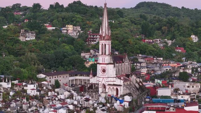 Cemetery on the base of Guadalupe Sanctuary of the Hispanic heritage, Aerial