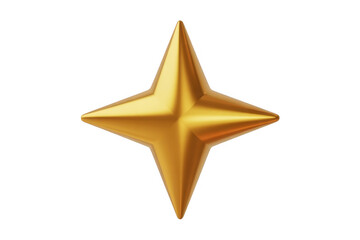 Obraz premium Golden star shape with pointed tips isolated on a transparent background