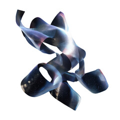 Abstract ribbon twist shapes art design isolated on transparent background