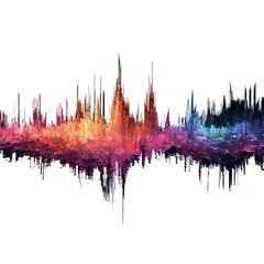 Colorfulsoundwaveabstractbackgroundmusicvisualization isolated on transparent background