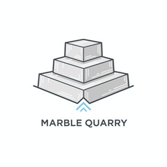 Stylized logo depicting three stacked rectangular marble blocks resembling a quarry pit