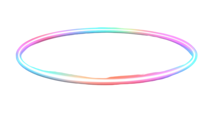 Colorful gradient circle, abstract design, isolated on transparent background