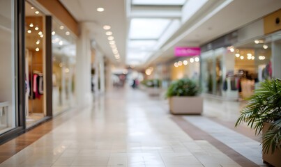 Naklejka premium shopping mall interior corridor, ordinary contemporary mall not marketplace