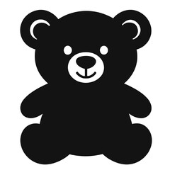Obraz premium Cute Teddy Bear Silhouette Flat Design.