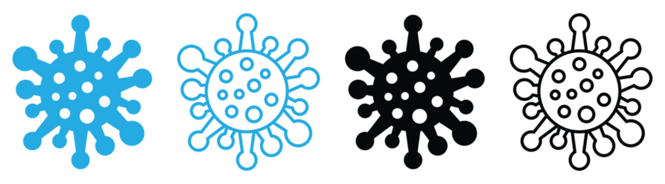 virus icon. virus and bacteria icon set. corona virus icon. germ icon. pathogen and microbe symbols. vector illustration on transparent background. 