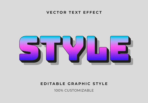 Blue And Purple Abstract Retro Text Effect Gradient Bold Font