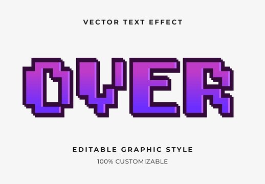 Violet And Blue Pixel Art Text Effect Retro Arcade Font