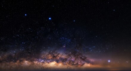 Celestial canvas: starlit night sky with milky way