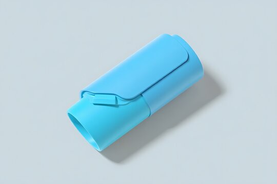 Bright blue portable female urination device for outdoor travel and camping adventures