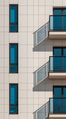 Generative AI Modern Urban Building Exterior with Balconies