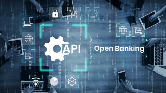 Open Banking Concept with API Integration and Digital Connectivity, Symbolizing Innovation in Financial Technology on a Modern Background Gluon.