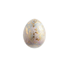 Obraz premium Beautifully decorated easter egg with intricate gold and silver designs isolated on transparent background