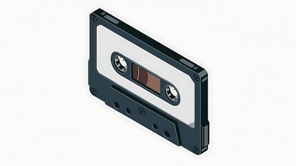 Fototapeta premium 3D Illustration of a Retro Cassette Tape with Classic Design