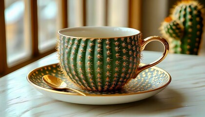 cup with cactus print