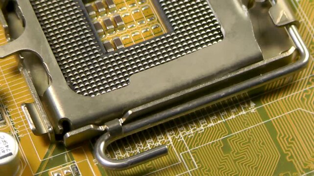 Computer motherboard with an empty processor socket