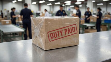International customs clearance and import duty payment processing for cross border trade compliance through government inspection and cargo taxation administration procedures