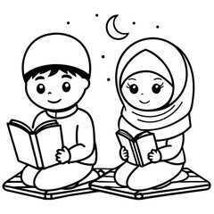 boy and girl with a quran