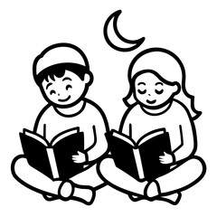 children reading a book