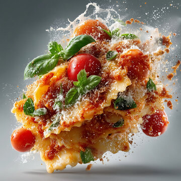 Italian Cuisine Concept with Dynamic Pasta and Sauce