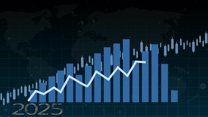 Rising Trend Chart from 2025 to 2026 Animation