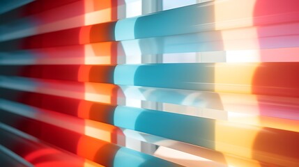 Vibrant light through colorful blinds
