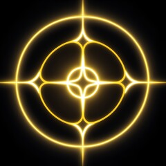 Elegant golden light target on black perfect for aiming concepts and powerful focus, bringing a modern and vibrant element into designs today