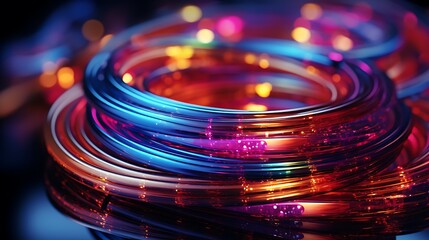 Colorful light strings glowing