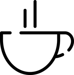 Rounded Coffee Cup Line Icon
