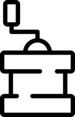 Rounded Coffee Grinder Line Icon