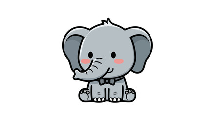 Fototapeta premium Cartoon elephant illustration on white