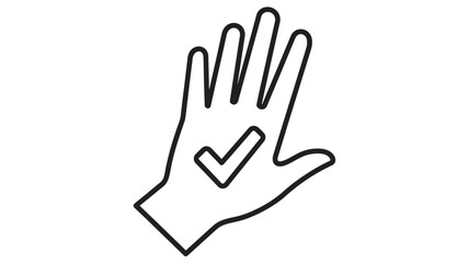 Obraz premium A black line drawing of a hand with a checkmark high quality professional detailed modern elegant