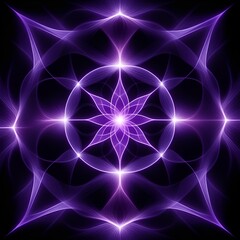 Ethereal purple light flower with radiant glow for magical fantasy designs or spiritual backgrounds, perfect for adding a dreamy touch to your next project