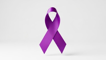 A single, vibrant purple awareness ribbon isolated against a clean white background.