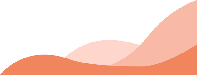 Abstract Minimalist Frame Corner Waves in Peach and Orange Hues
