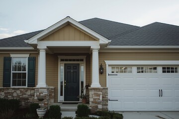 Generative AI Modern House Exterior with Elegant Architectural Details