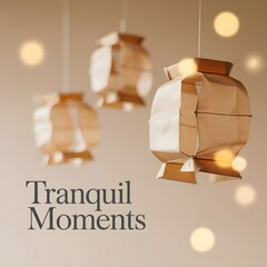 a minimalist photograph featuring delicate lightning hanging