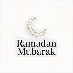 a clean minimalist greeting card design of Ramadan Mubarak