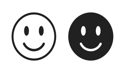 Fototapeta premium Two smiley faces in black and white